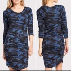 Sundry Camo Sweatshirt Dress Womens 2/M Blue Casual Streetwear Athleisure Sporty